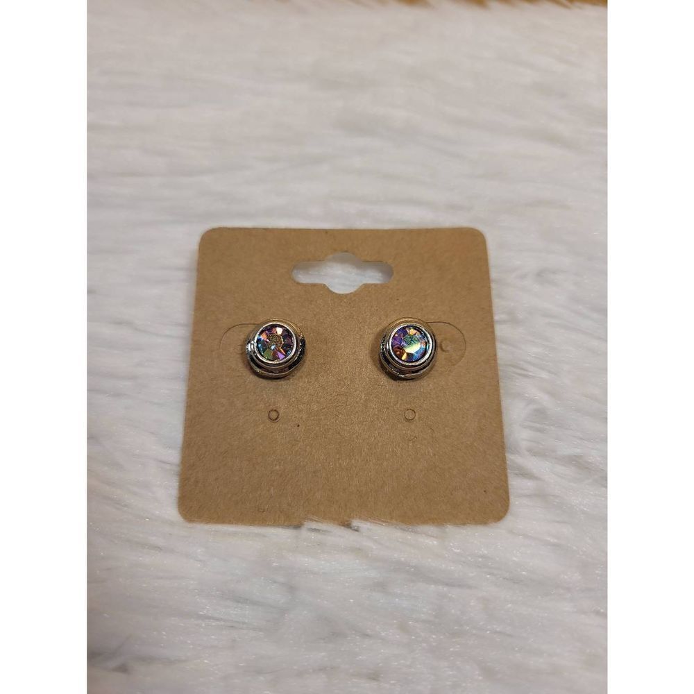 (3 for $15) JoMa Silvertone Earrings with Australian Crystals- NWT